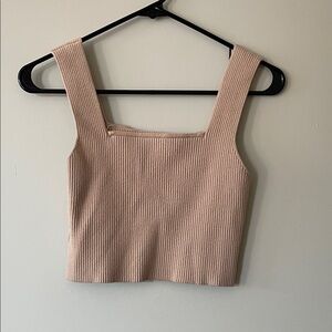 SHEIN Ribbed Beige Tank Top